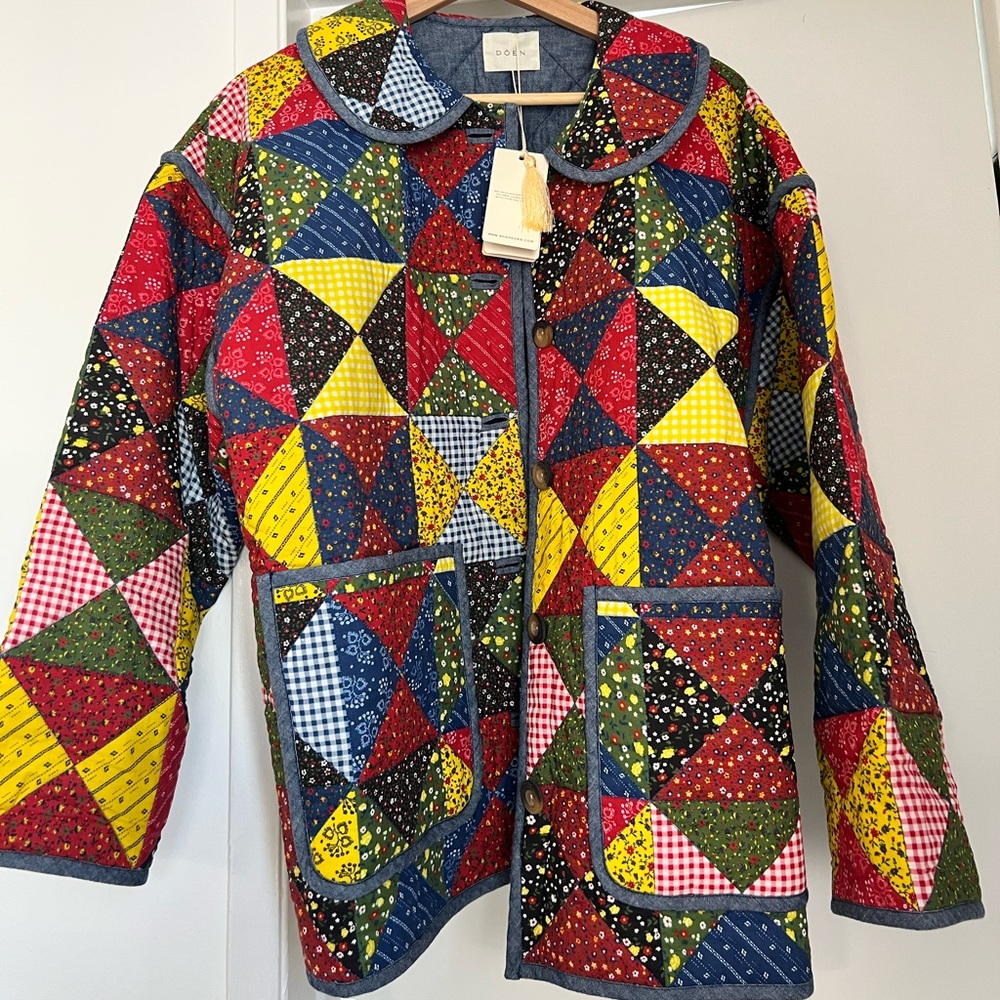Doen Starling Jacket Countryside Patchwork Print NWT Size Small